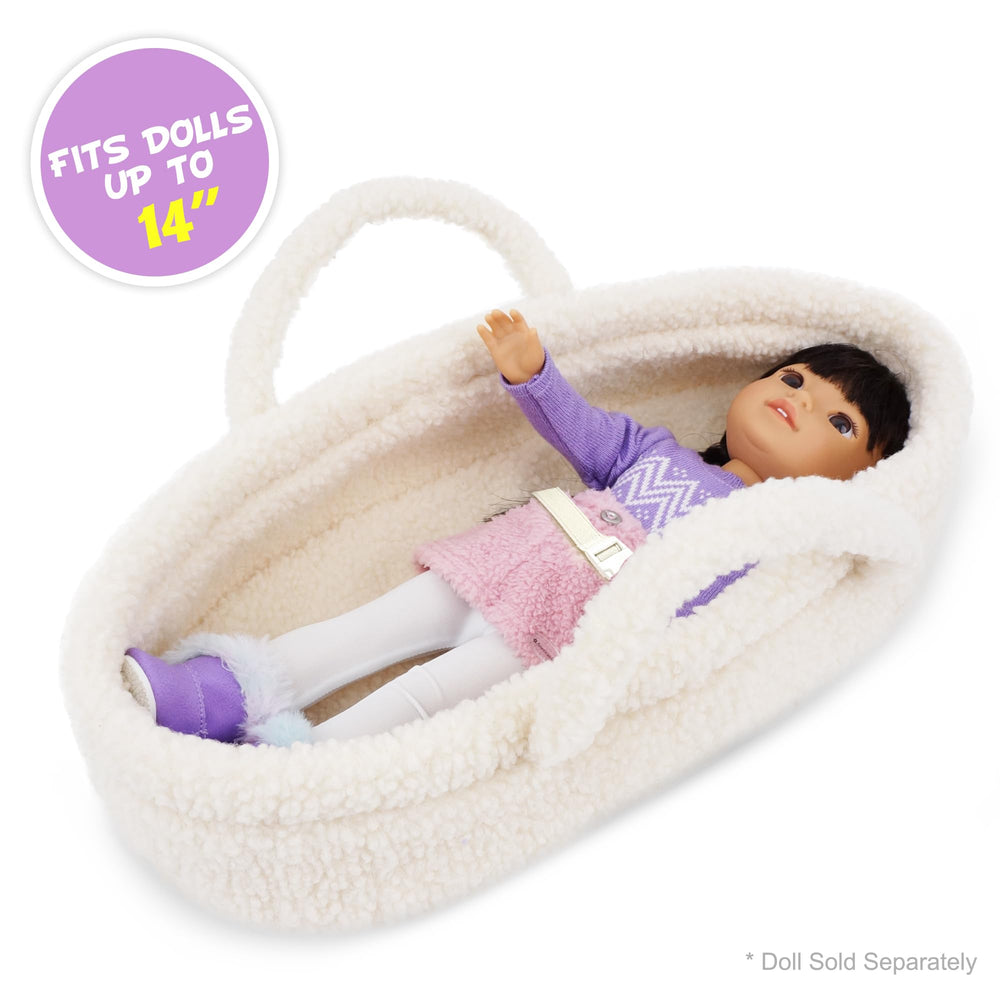 June Garden Cozy Dream Doll Bassinet with portable dual-handle design for easy transport during playtime