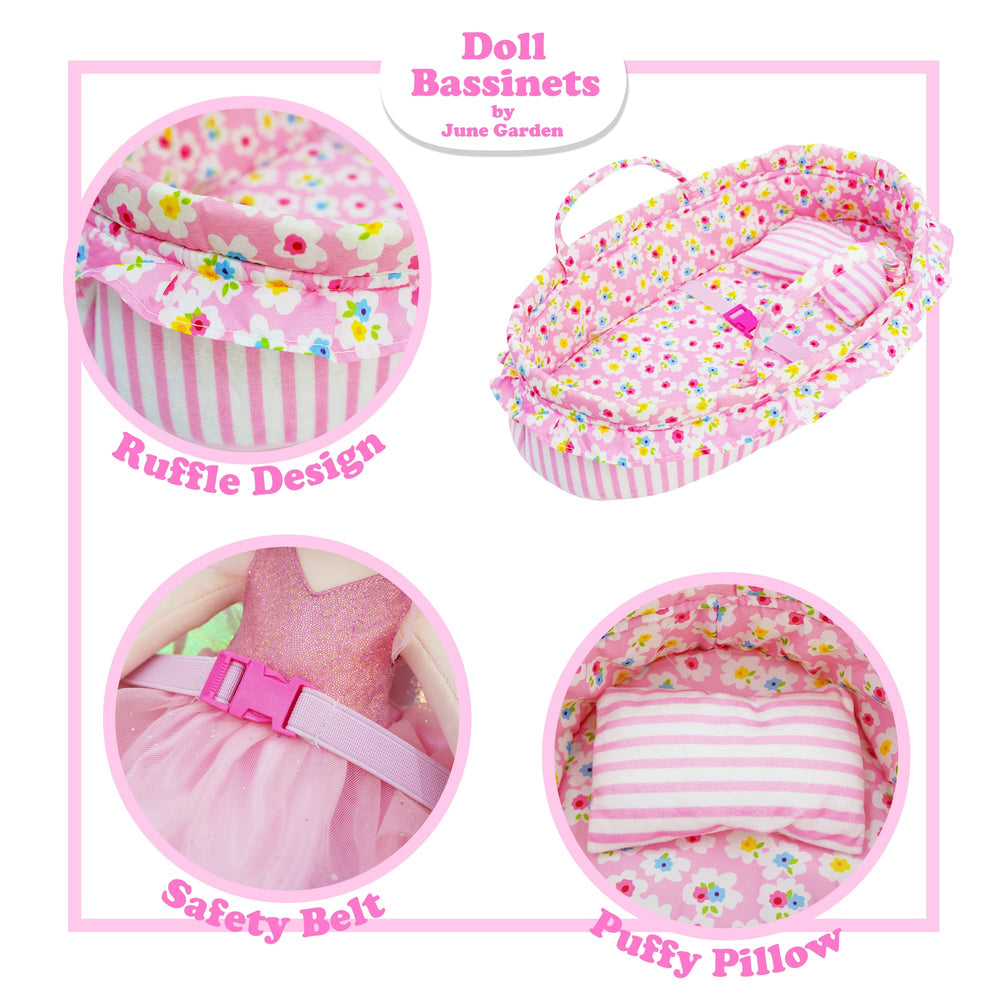 June Garden Cozy Dream Doll Bassinet safety buckle for secure transport