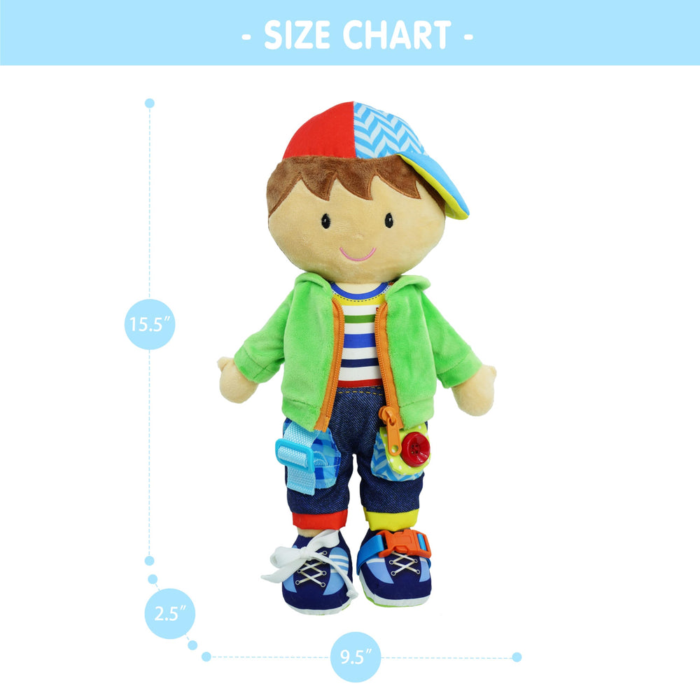 June Garden Dressy Friends Terry carry-along clip enables travel-friendly learning
