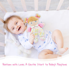 June Garden pink floral pajama outfit enhances playtime visual appeal.