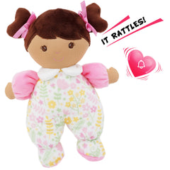 June Garden Zuri brown hair with satin ties for a charming bedtime look