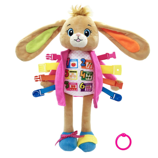 June Garden Dressy Friends Bunnie close-up face, soft plush inviting cuddles and imaginative play.