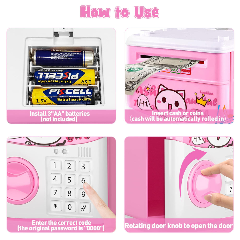JUNEU piggy bank green light reset indicating password restored