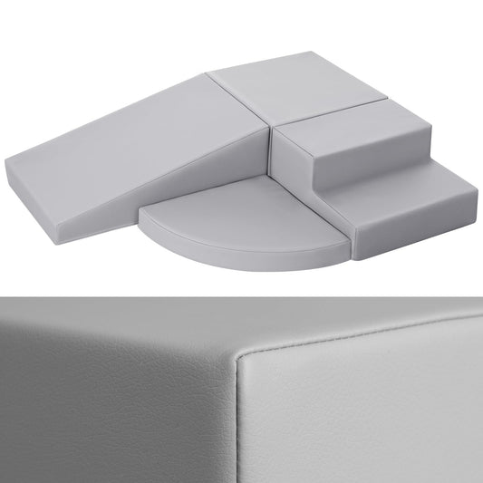 JungleDove 4-piece foam climbing blocks in gray for safe indoor toddler play.