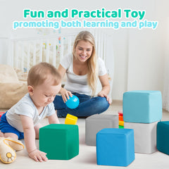 JungleDove blocks stacking play session shows open-ended creativity and fine motor practice.