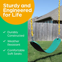 Jungle Gym Kingdom snap hooks attach quickly for simple installation.