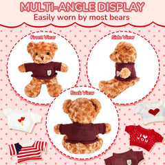 Junkin bear clothes heart and stripe design adds cute, gift-ready charm to bears