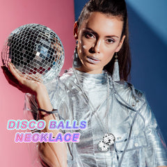 Junkin silver mirror-ball necklace offers comfortable wear for long party nights