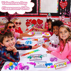 JUNQIU US valentines card exchange setup in a classroom