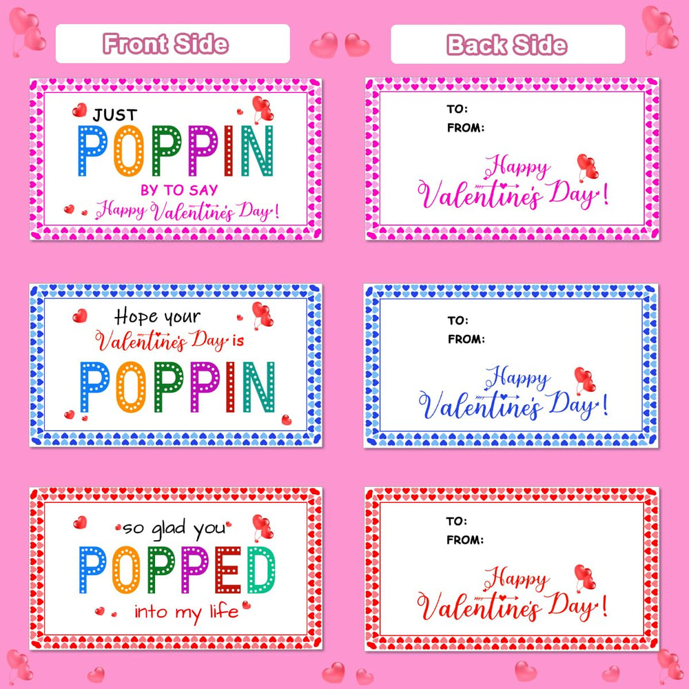 JUNQIU US valentines cards with three designs ideal for classroom exchanges