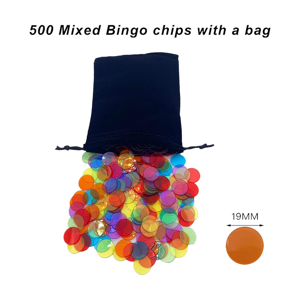 JUNWRROW 500 color mix chips included for varied stakes and quick swaps.