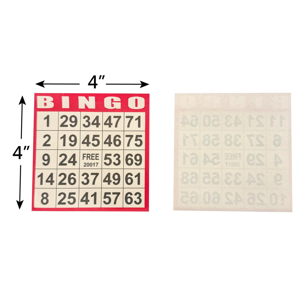 JUNWRROW bingo cards measure 4x4 inches for compact play.