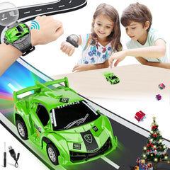 Junywell mini-watch RC car remote in action for outdoor play.