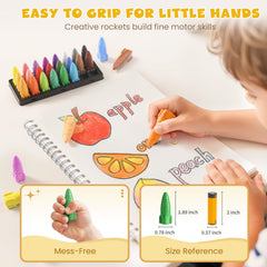 Jupiterarth 24-color palette crayons provide vibrant hues for creative exploration.