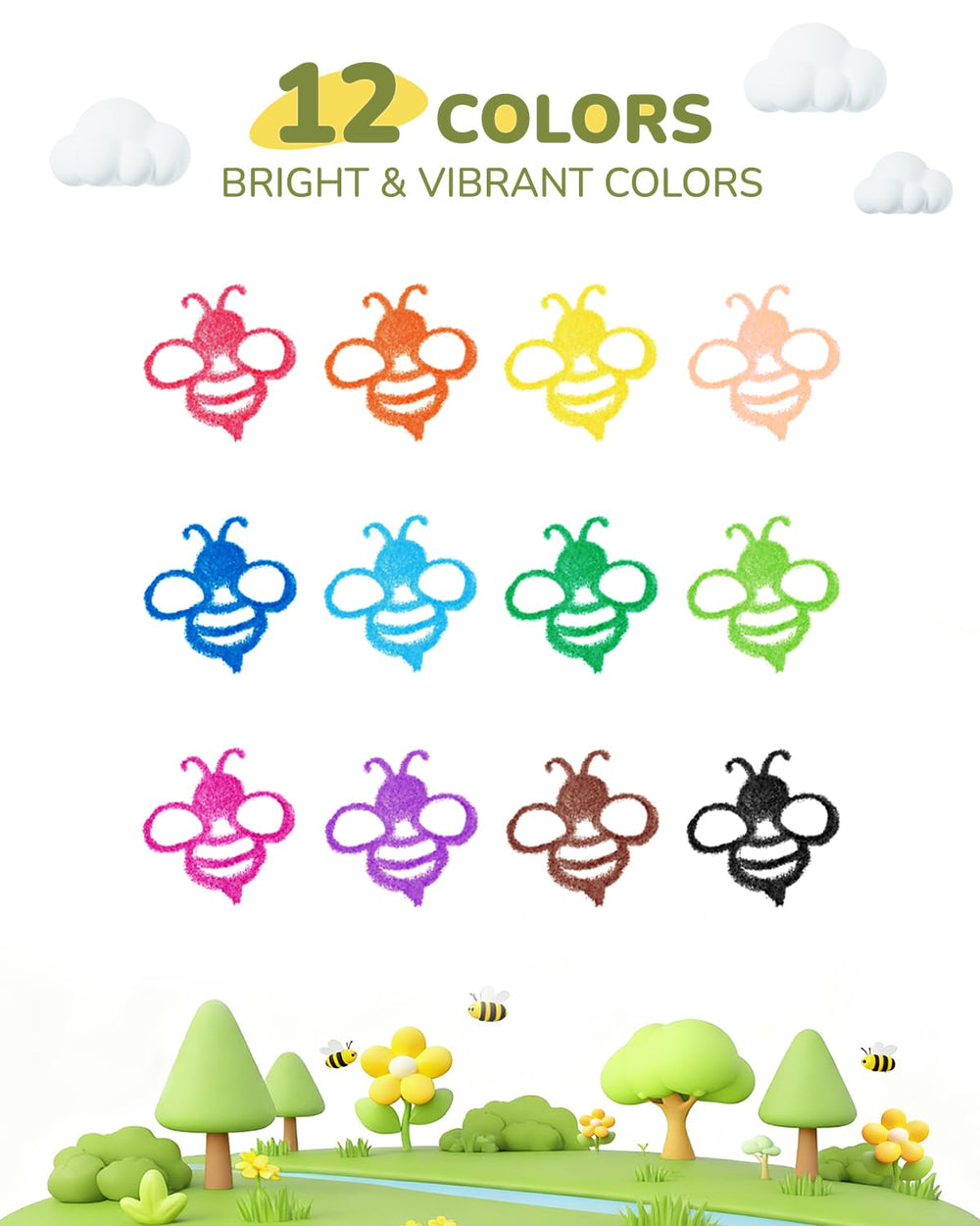 JUPITEARTH crayons are washable for stress-free cleanup after coloring