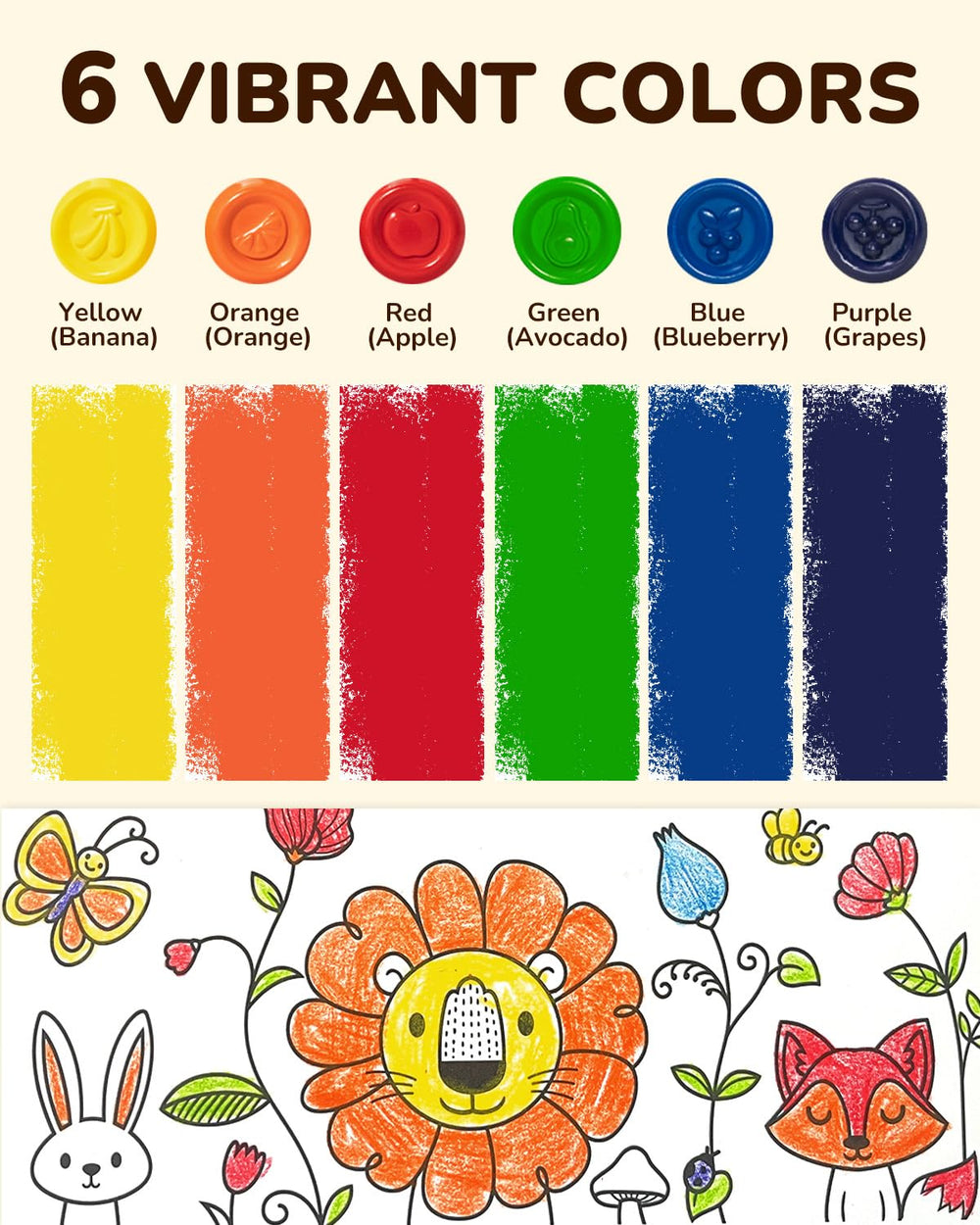JUPITEARTH jumbo crayons support broad color areas and fine detail.