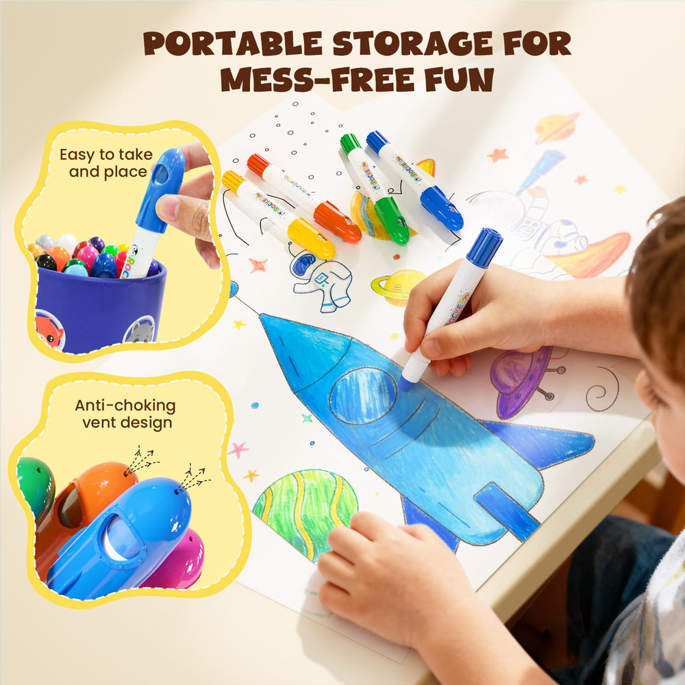 JUPITEARTH easy-grip design helps small hands hold colors