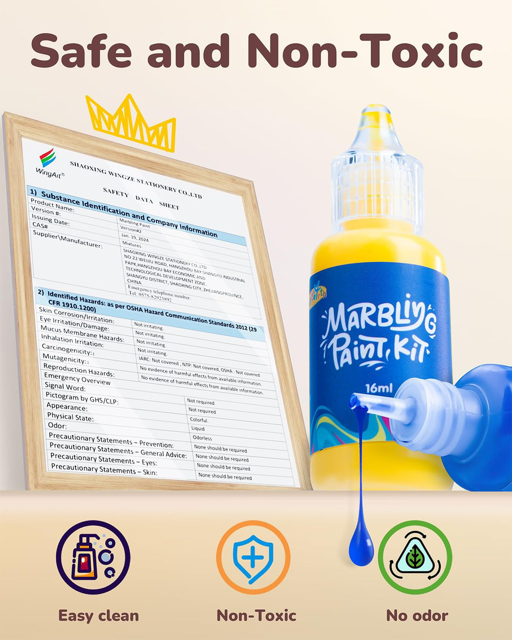 JUPITEARTH kids apron keeps clothing cleaner during colorful experiments.