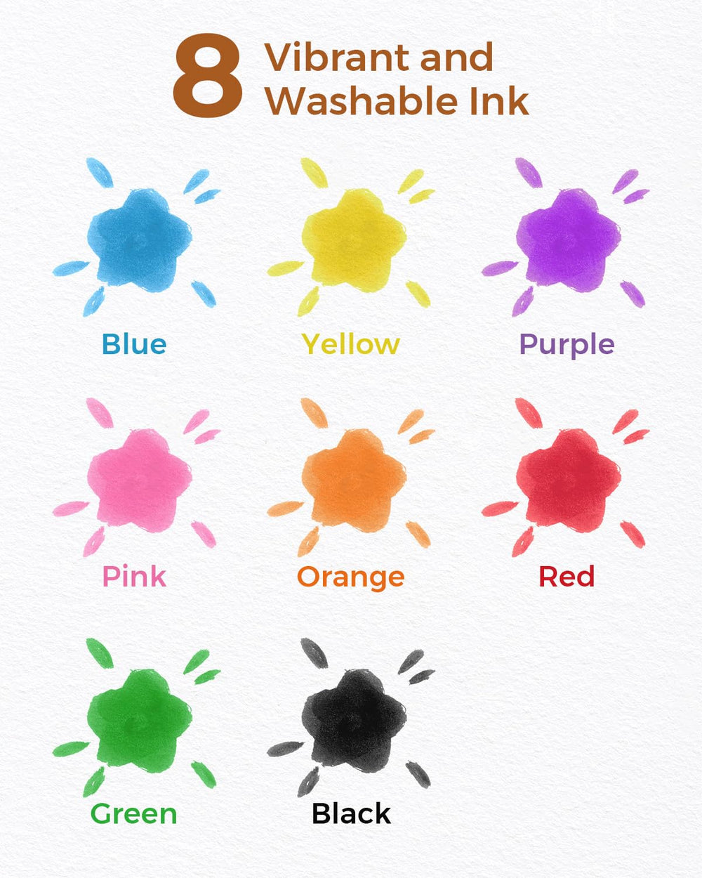 Non-toxic ink from JUPITEARTH markers is gentle on skin.