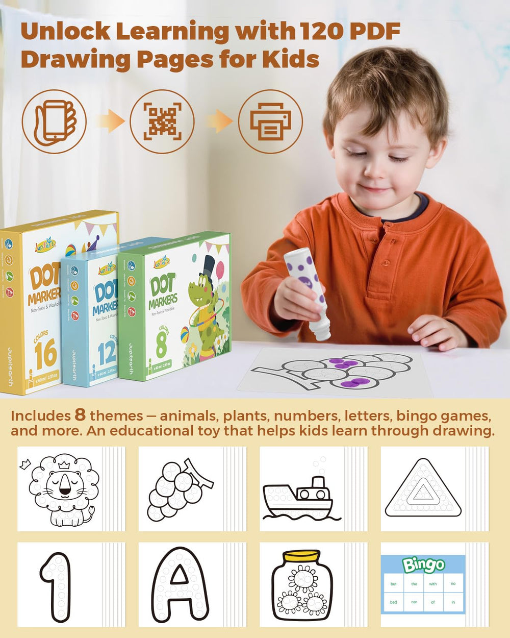 QR code by JUPITEARTH offers a 120-page PDF with activities.