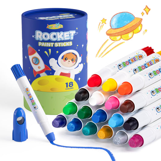 JUPITEARTH rocket-cap paint sticks enabling mess-free painting sessions