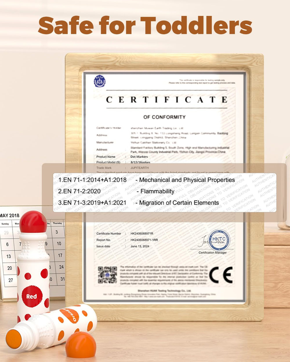 Compact JUPITEARTH packaging keeps toddler art supplies organized.