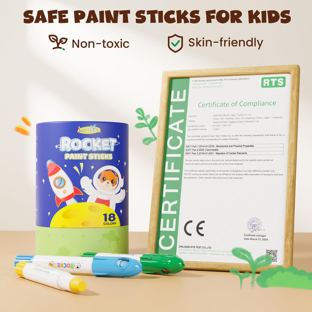 JUPITEARTH washable and non-toxic sticks for safe kid art