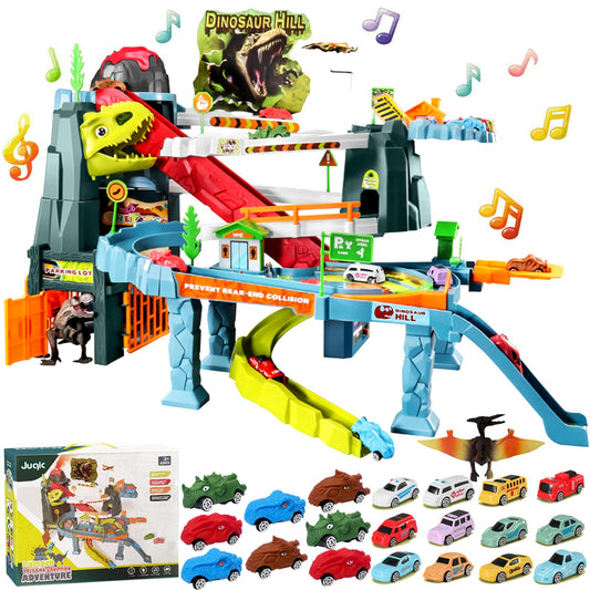 Juqic dinosaur-track-bridge showing elevated ramps for smooth rolling play