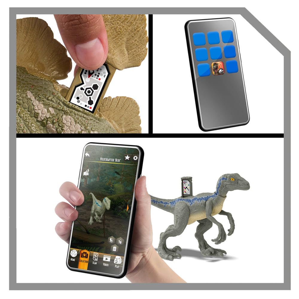 Jurassic World Chaos Theory digital dino play app unlocks games via tracking code.