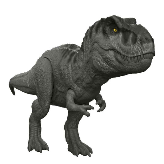 Jurassic World Rebirth 12-inch Tyrannosaurus Rex figure roaring for dynamic display.