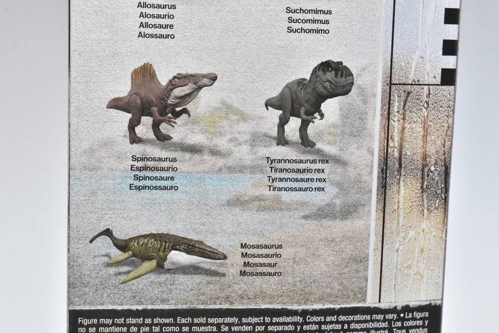 Jurassic World Rebirth Spinosaurus figure measures about 12 inches by 6 inches