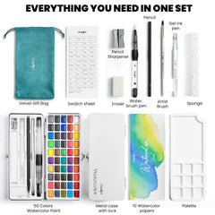 JusArt artist brush offers ergonomic grip for confident strokes.