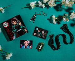 JUST FUNKY Demon Slayer Tanjiro lanyard for secure wear and collection display.