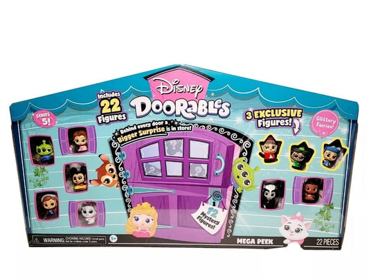 Just Play Disney Doorables Series 5 Mega Peek Pack box front for unboxing excitement.