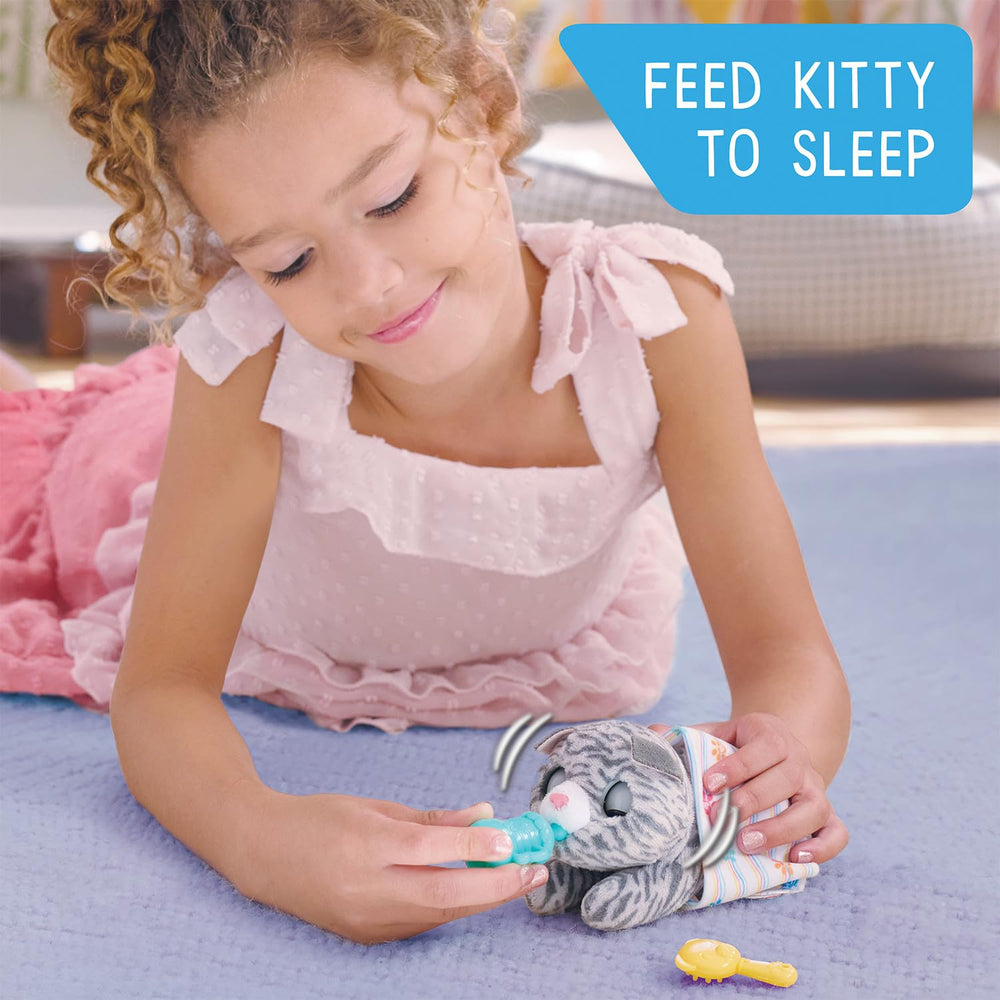 Just Play FurReal Newborns Kitty with bottle for feeding playtime