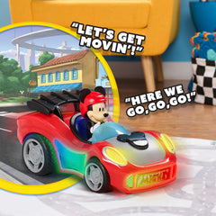 Just Play Mickey Mouse Rev 'n Glow Racer driver seat invites immersive role-play with Mickey.