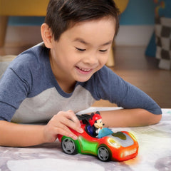 Just Play Mickey Mouse Rev 'n Glow Racer enables imaginative racing and storytelling during playtime.