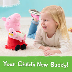 Just Play Peppa Pig Big Sis Plush holding little sister inspires nurturing roleplay