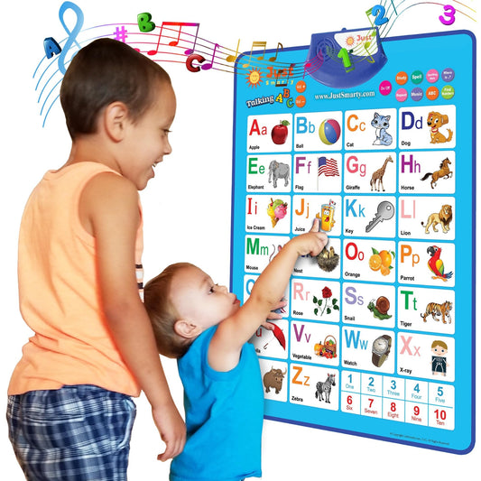 Just Smarty Alphabet Wall Chart on wall boosts early literacy and word recognition.