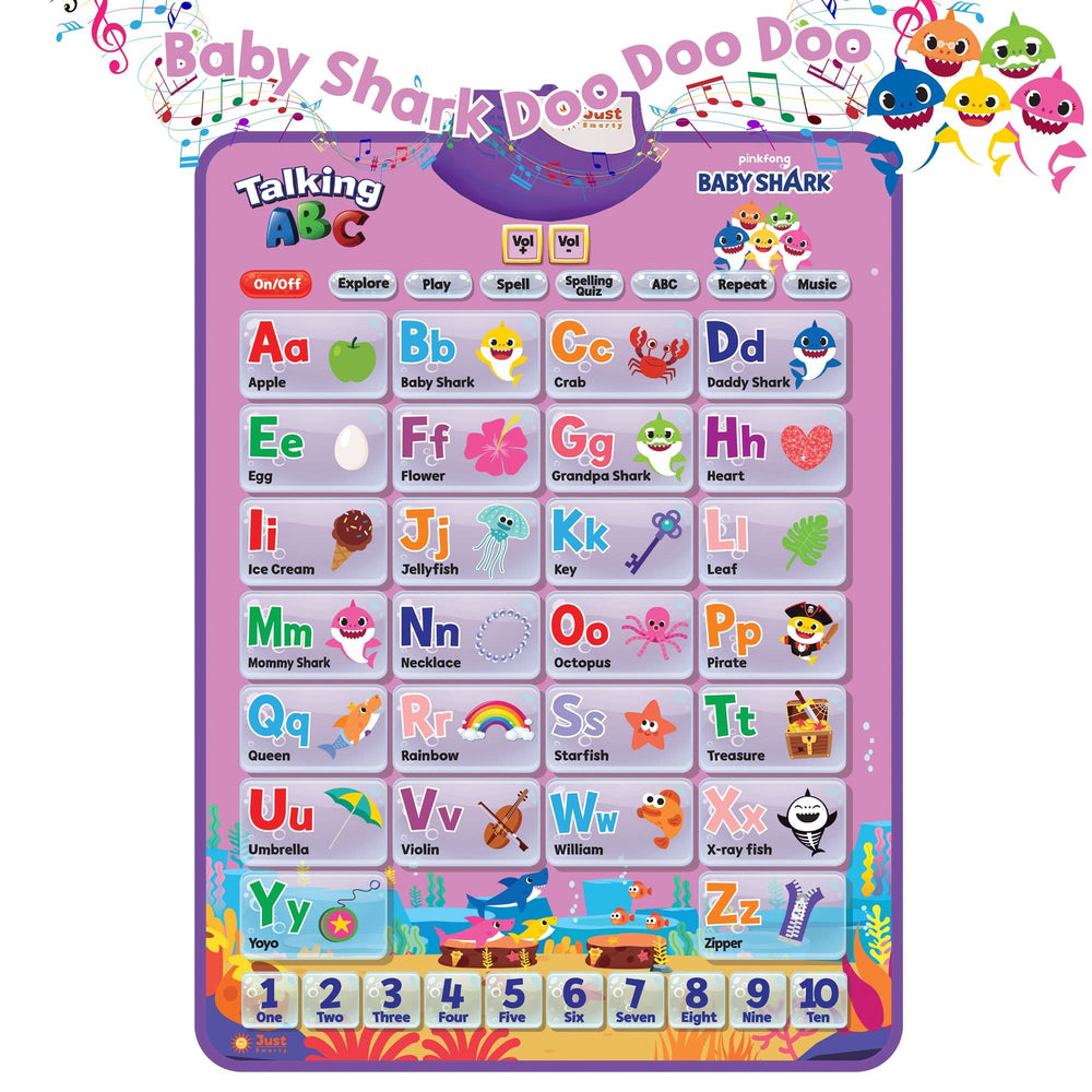 Just Smarty Pinkfong number poster helps kids count using colorful visuals.