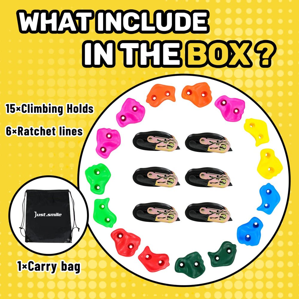 Just.smile colorful climbing stones showcasing color variety for engagement and balance.