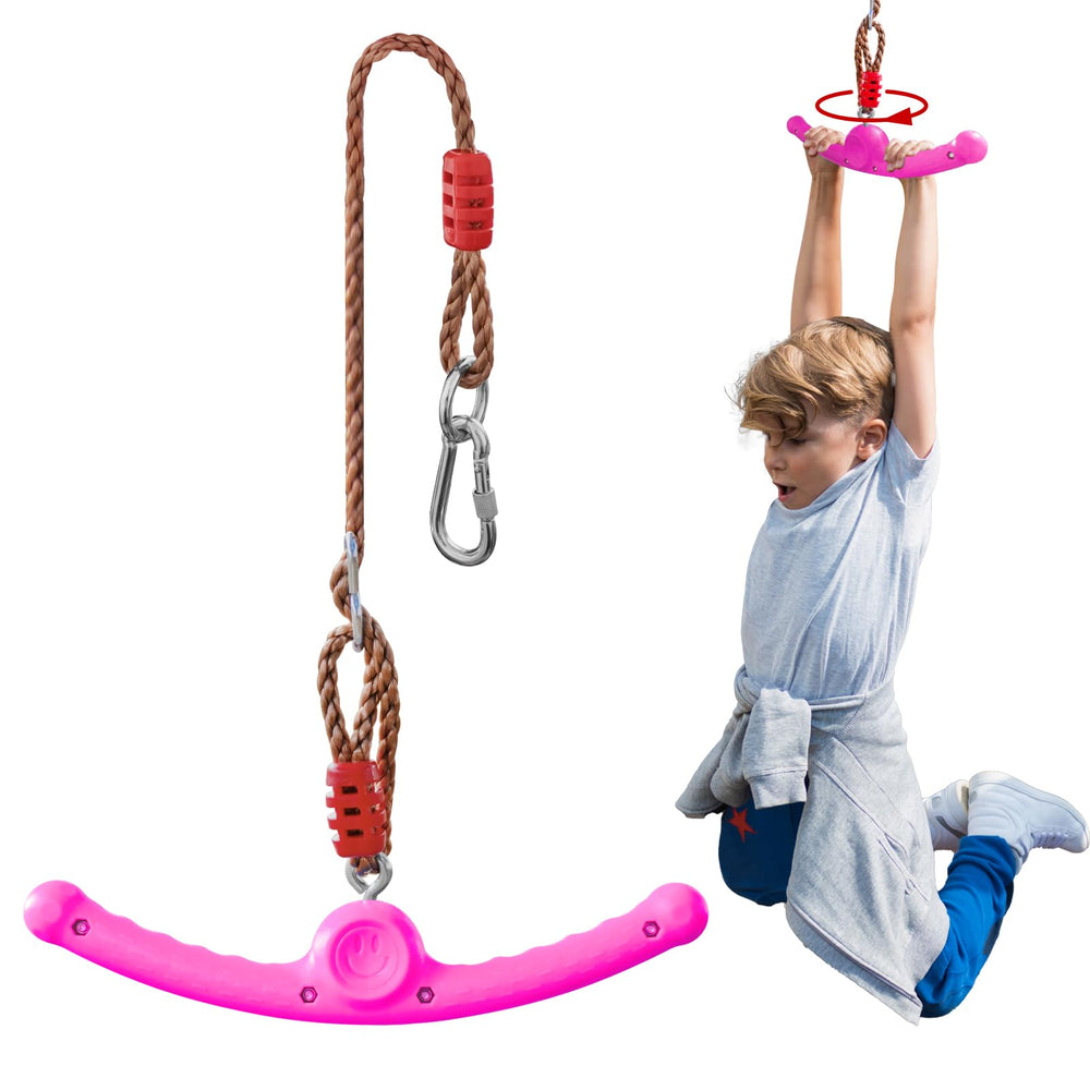 Just.smile Ninja-Twister 360 angle showcasing secure backyard mount for safe play