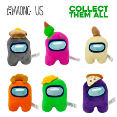 Just Toys LLC orange crewmate plush with croissant accessory for cute collection moments.