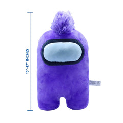 Just Toys LLC Among Us Mega Plush Purple Mohawk closeup, plush texture ideal for comforting hugs