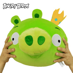 Just Toys LLC Angry Birds Green King Pig 15in close-up face plush for expressive play.