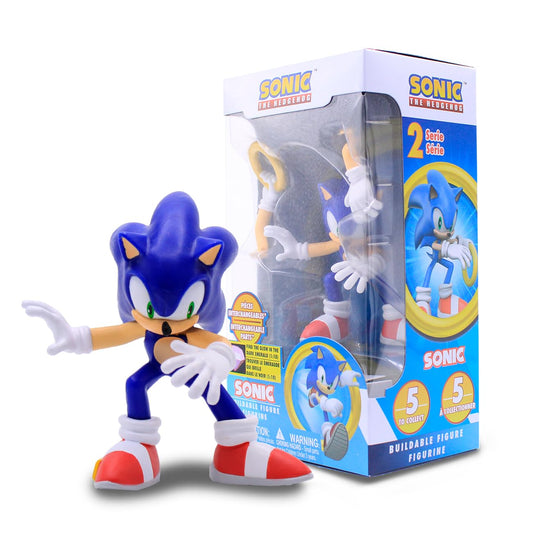 Just Toys LLC Sonic Series 3 action figure front view showcases iconic poseable design.