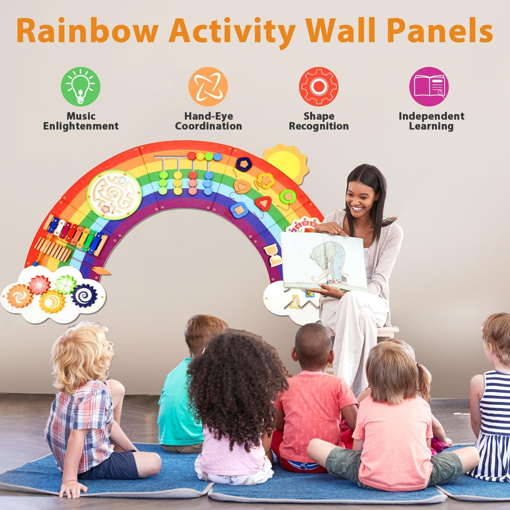 Justforjoyful Space-saving wall panel keeps playrooms neat and inviting.