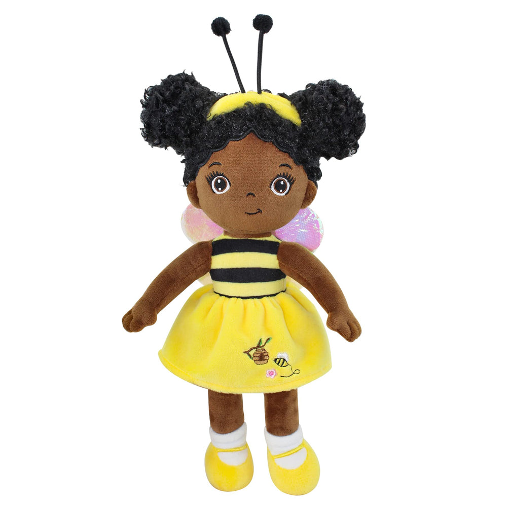 JUSTQUNSEEN black baby doll front view for imaginative play