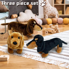 JUSTQUNSEEN dachshund plush variant B, durable travel cuddle buddy.