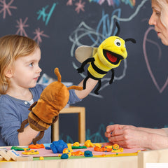JUSTQUNSEEN dragonfly puppet 13in features durable stitches for long-lasting performances.